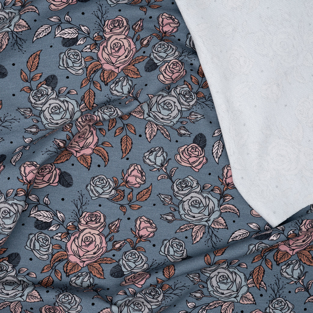 Bio French Terry Vintage Rose Dots | Stoffwerk