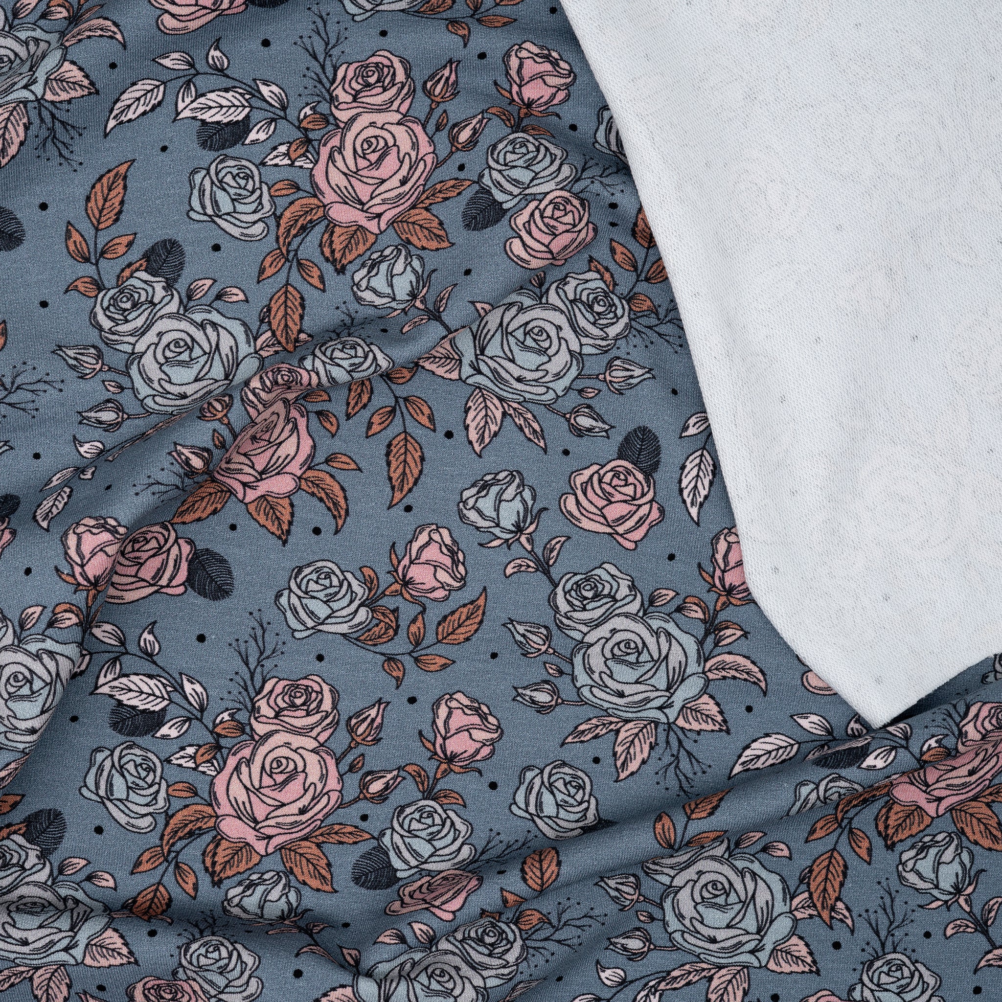 Bio French Terry Vintage Rose Dots | Stoffwerk