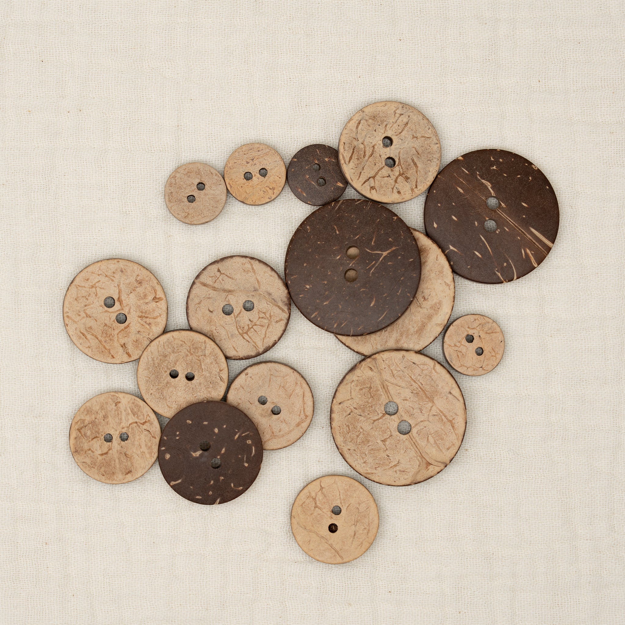 Bio Holzknopf Kokosnuss Innenseite Beige Braun