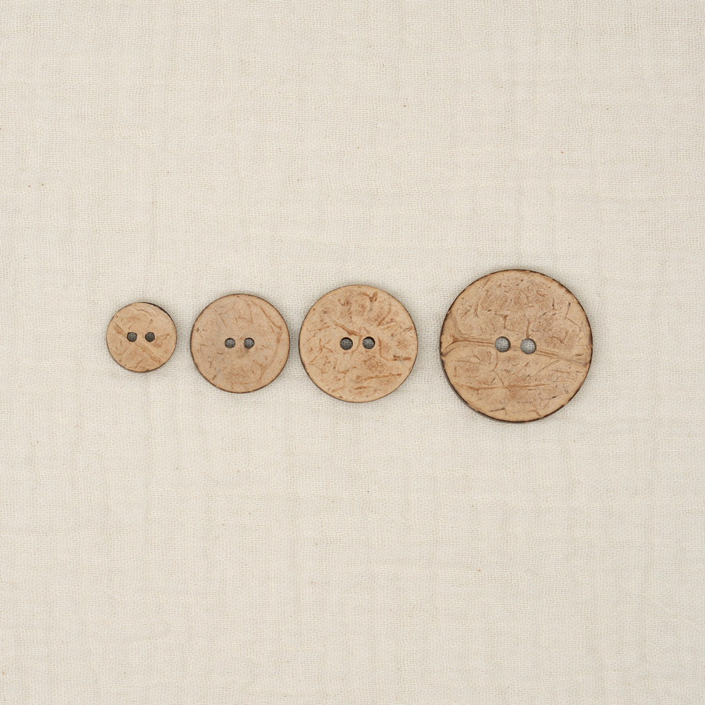 Bio Holzknopf Kokosnuss Innenseite Beige Braun