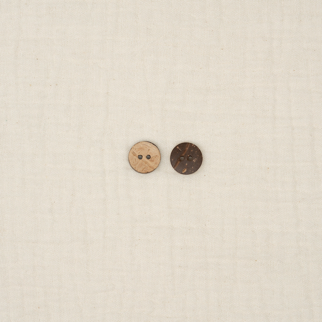 [106804] Bio Holzknopf Kokosnuss Innenseite Beige Braun (14 mm)
