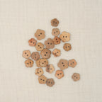 Bio Holzknopf Olive Blume Naturbraun