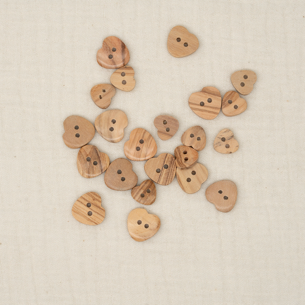 Bio Holzknopf Olive Herz Naturbraun