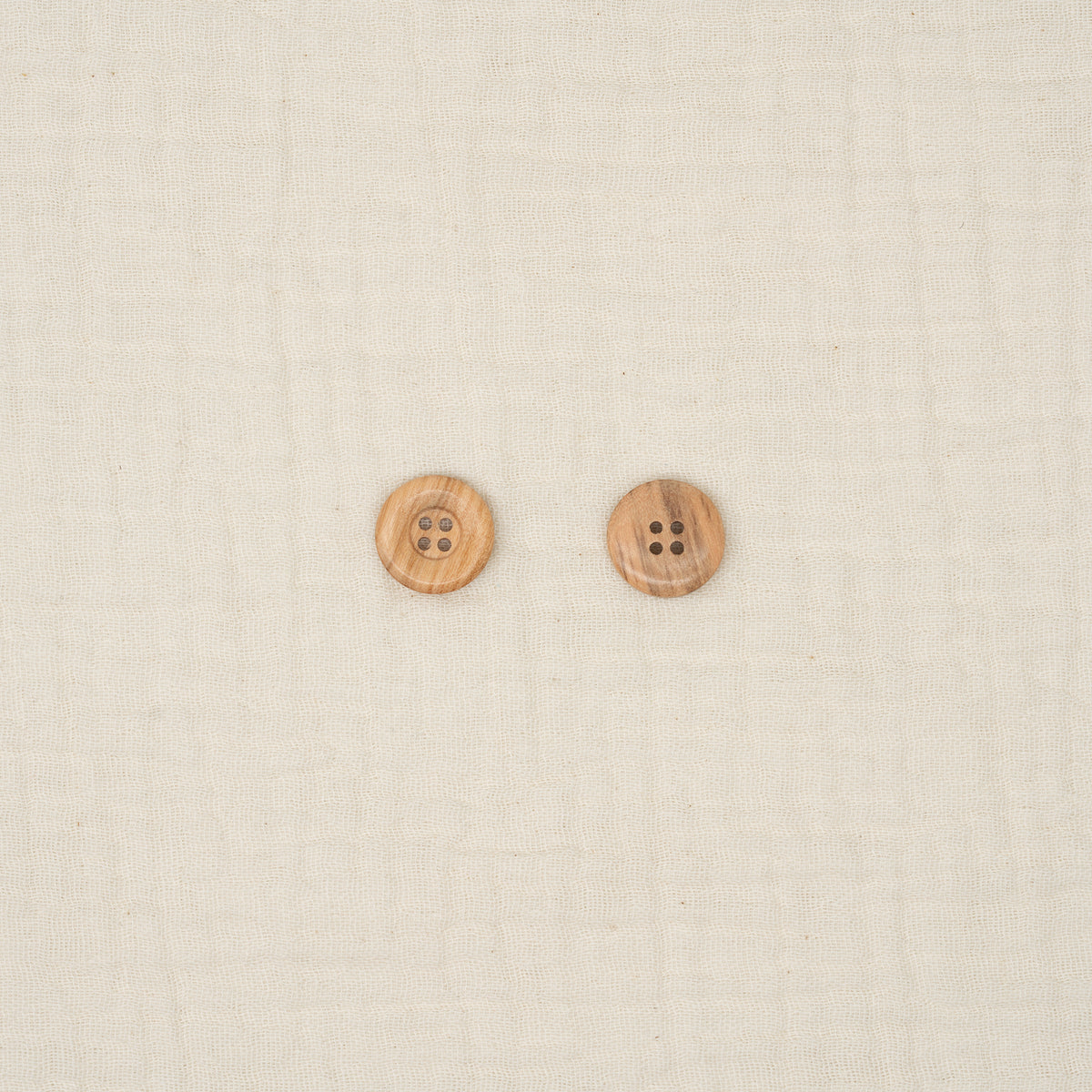Bio Holzknopf Olive Naturbraun Breiter Rand Geschüsselt (15,2 mm)