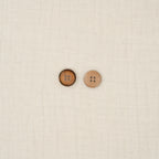 Bio Holzknopf Olive Naturbraun Gebrannter Rand Geschüsselt (15 mm)