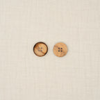 Bio Holzknopf Olive Naturbraun Gebrannter Rand Geschüsselt (20 mm)