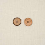 Bio Holzknopf Olive Naturbraun Gebrannter Rand Geschüsselt (25 mm)
