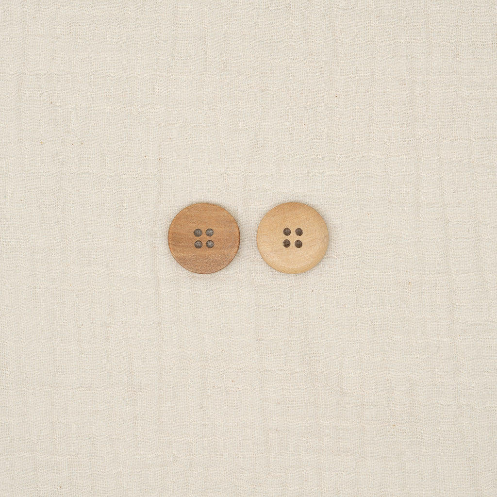 Bio Holzknopf Olive Naturbraun Geschüsselt (20 mm)