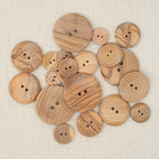 Bio Holzknopf Olive Naturbraun Matt Geschüsselt