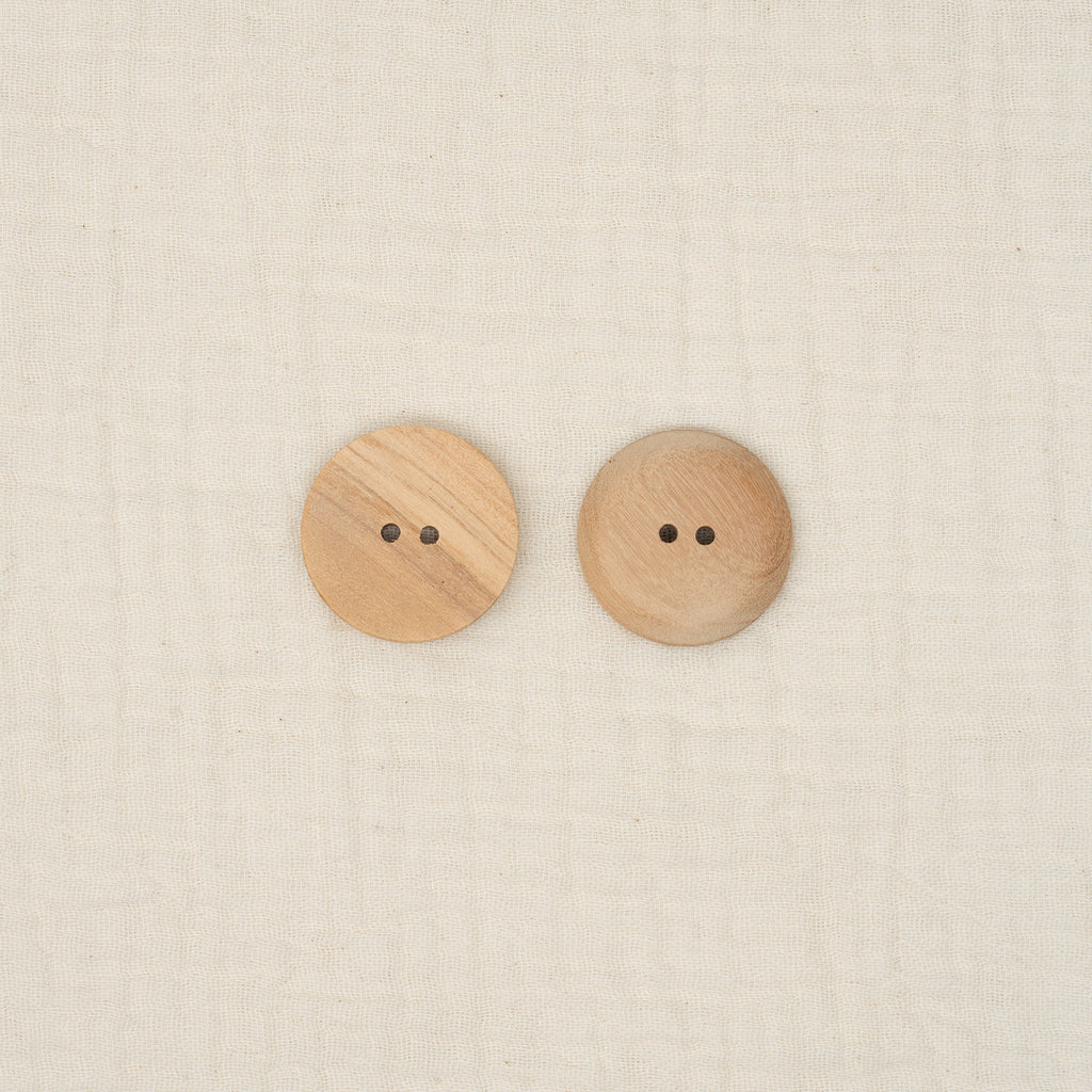 Bio Holzknopf Olive Naturbraun Matt Geschüsselt (28 mm)