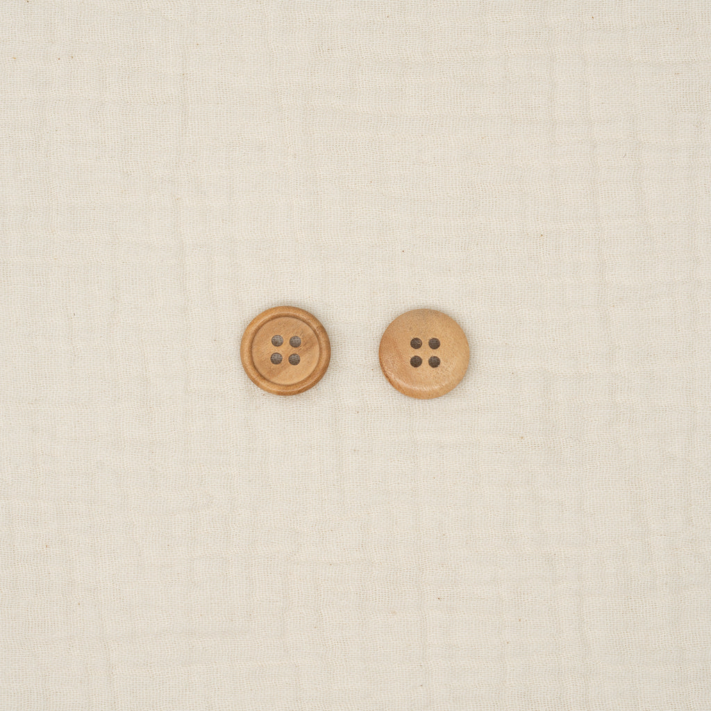 Bio Holzknopf Olive Naturbraun Mit Rand (18 mm)