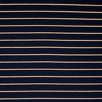 Bio Interlock Streifen Navy Taupe | Stoffwerk