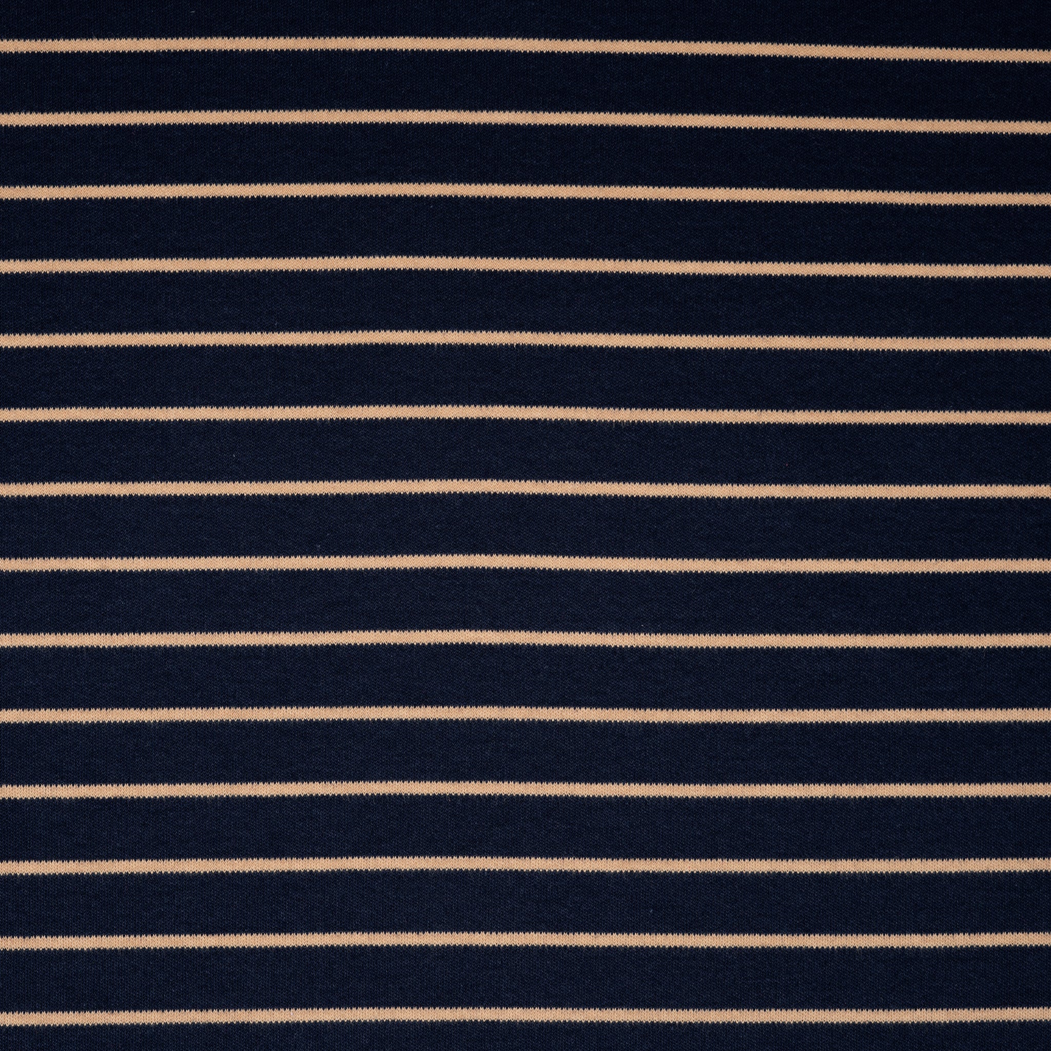 Bio Interlock Streifen Navy Taupe | Stoffwerk