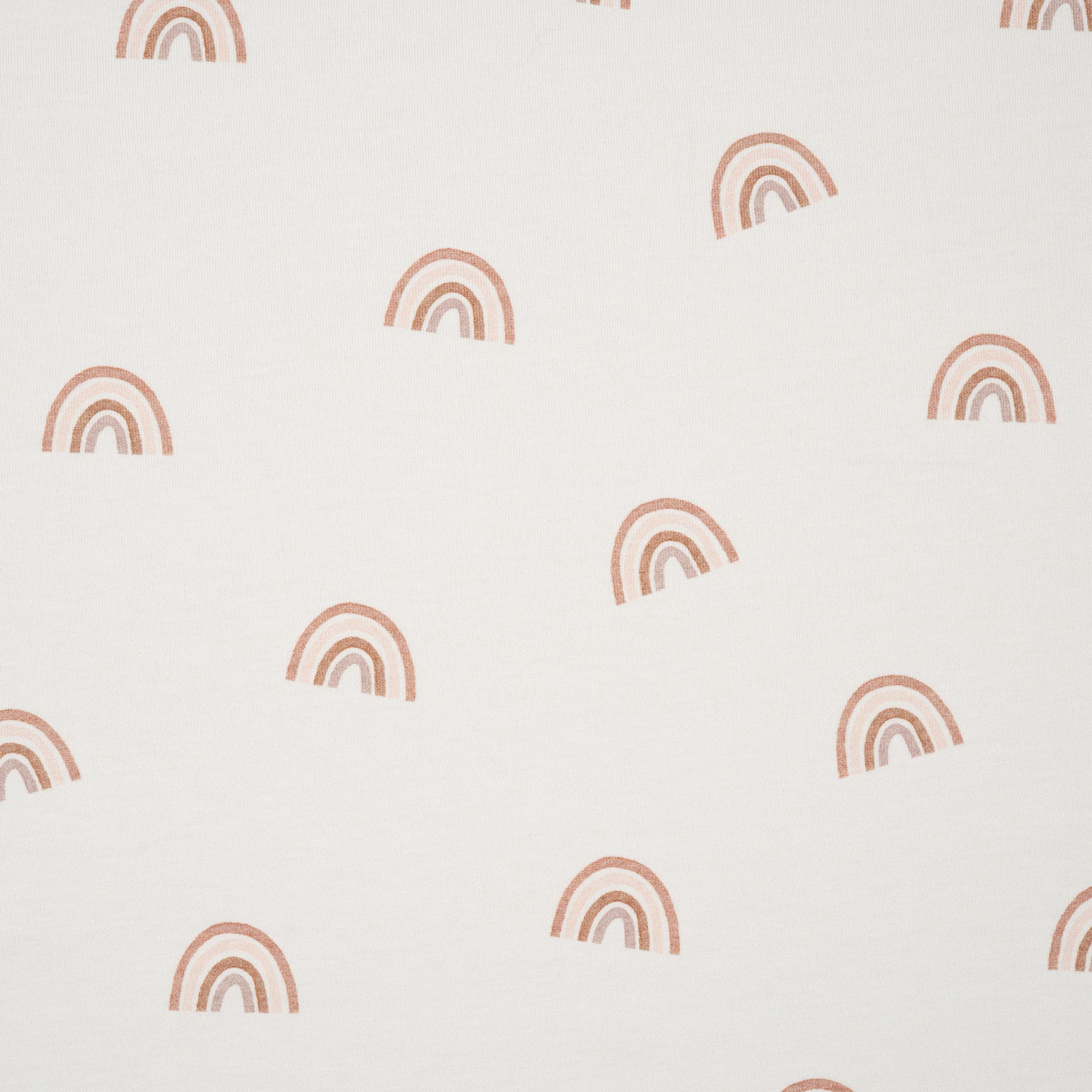 Bio Jersey Aquarell Regenbogen Creme Braun | Stoffwerk