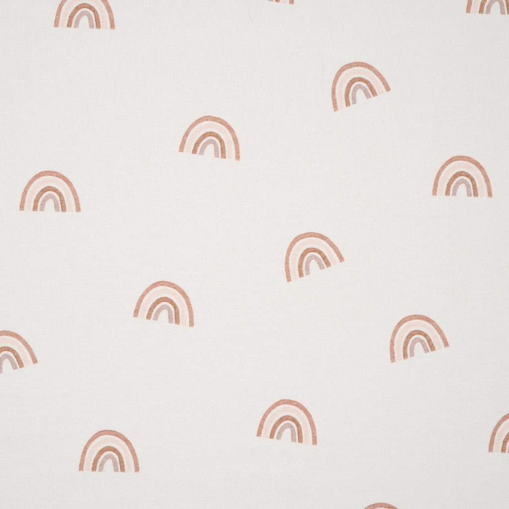 Bio Jersey Aquarell Regenbogen Creme Braun