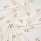 Bio Jersey Aquarell Regenbogen Creme Braun | Stoffwerk
