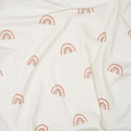 Bio Jersey Aquarell Regenbogen Creme Braun | Stoffwerk