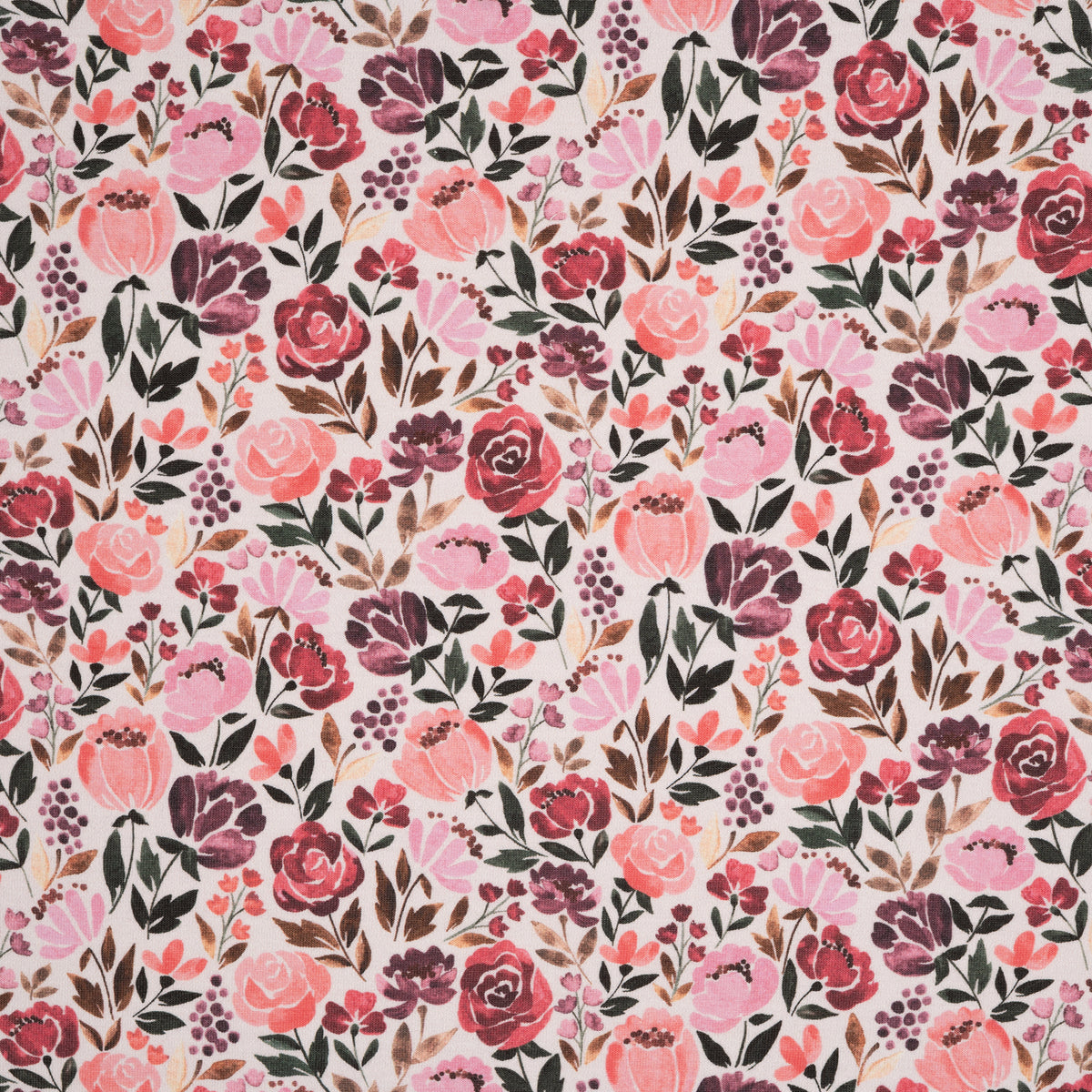 Bio Jersey Aquarell-Rosen Ecru