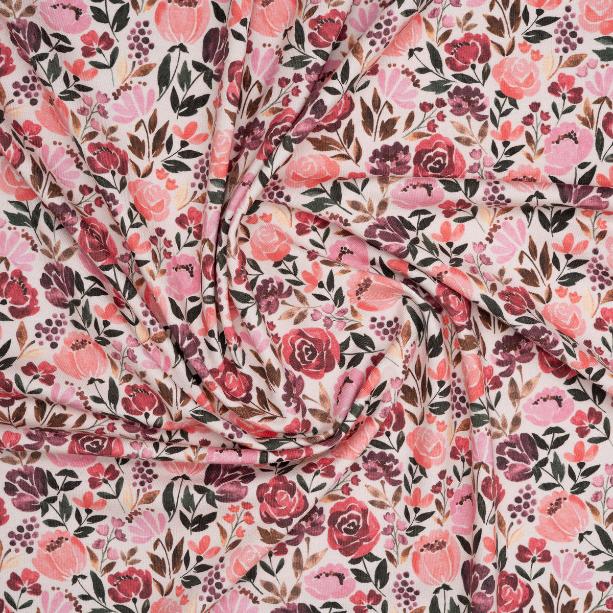 Bio Jersey Aquarell-Rosen Ecru