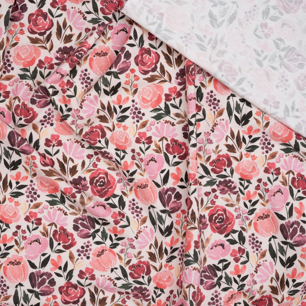 Bio Jersey Aquarell-Rosen Ecru