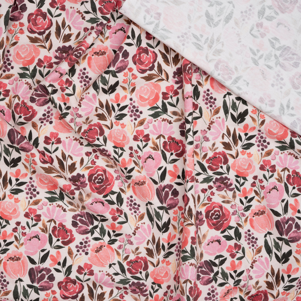 Bio Jersey Aquarell-Rosen Ecru