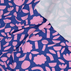 Bio Jersey Blumen & Formen Blau