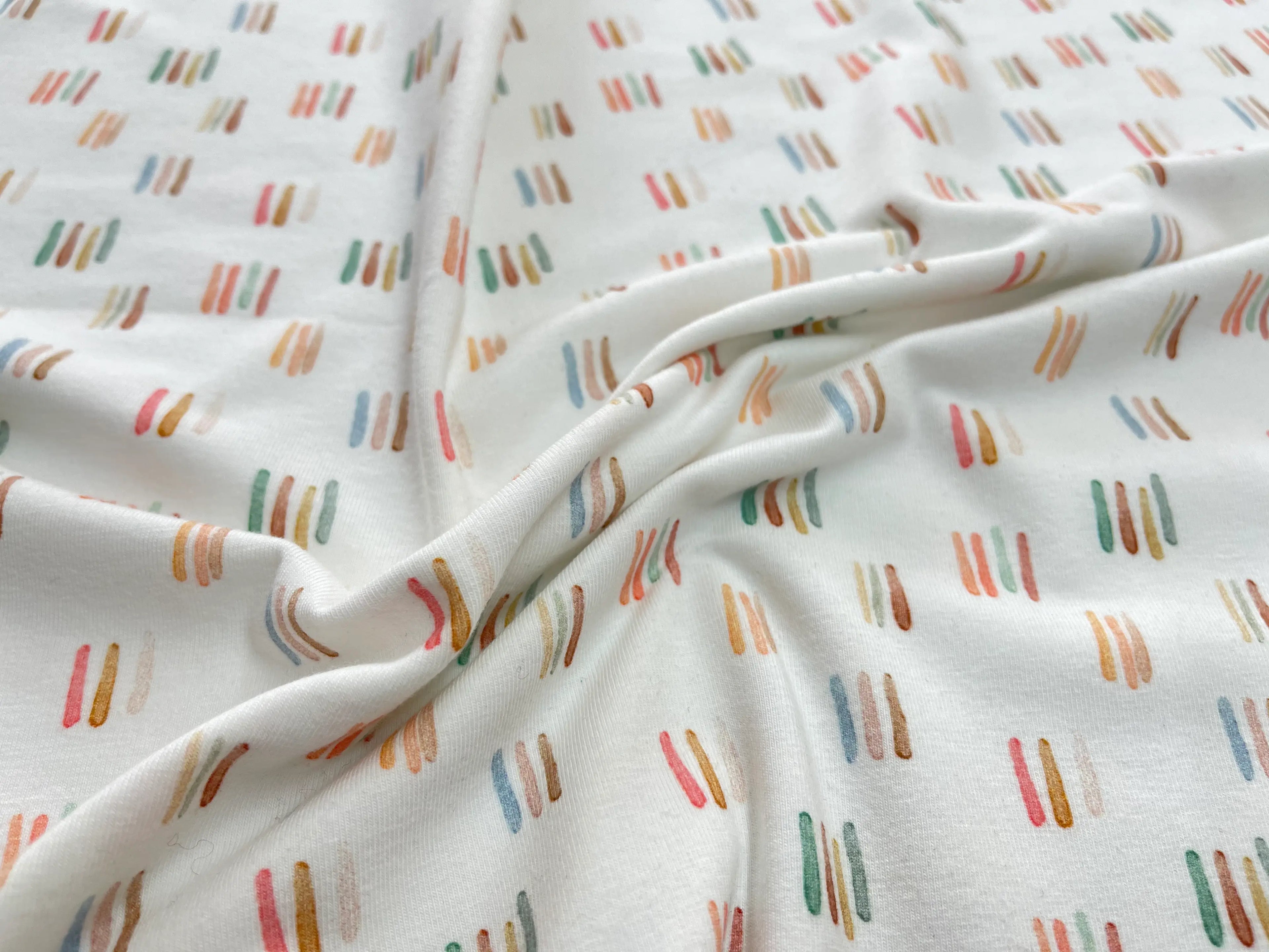 Bio Jersey bunte Aquarell Streifen