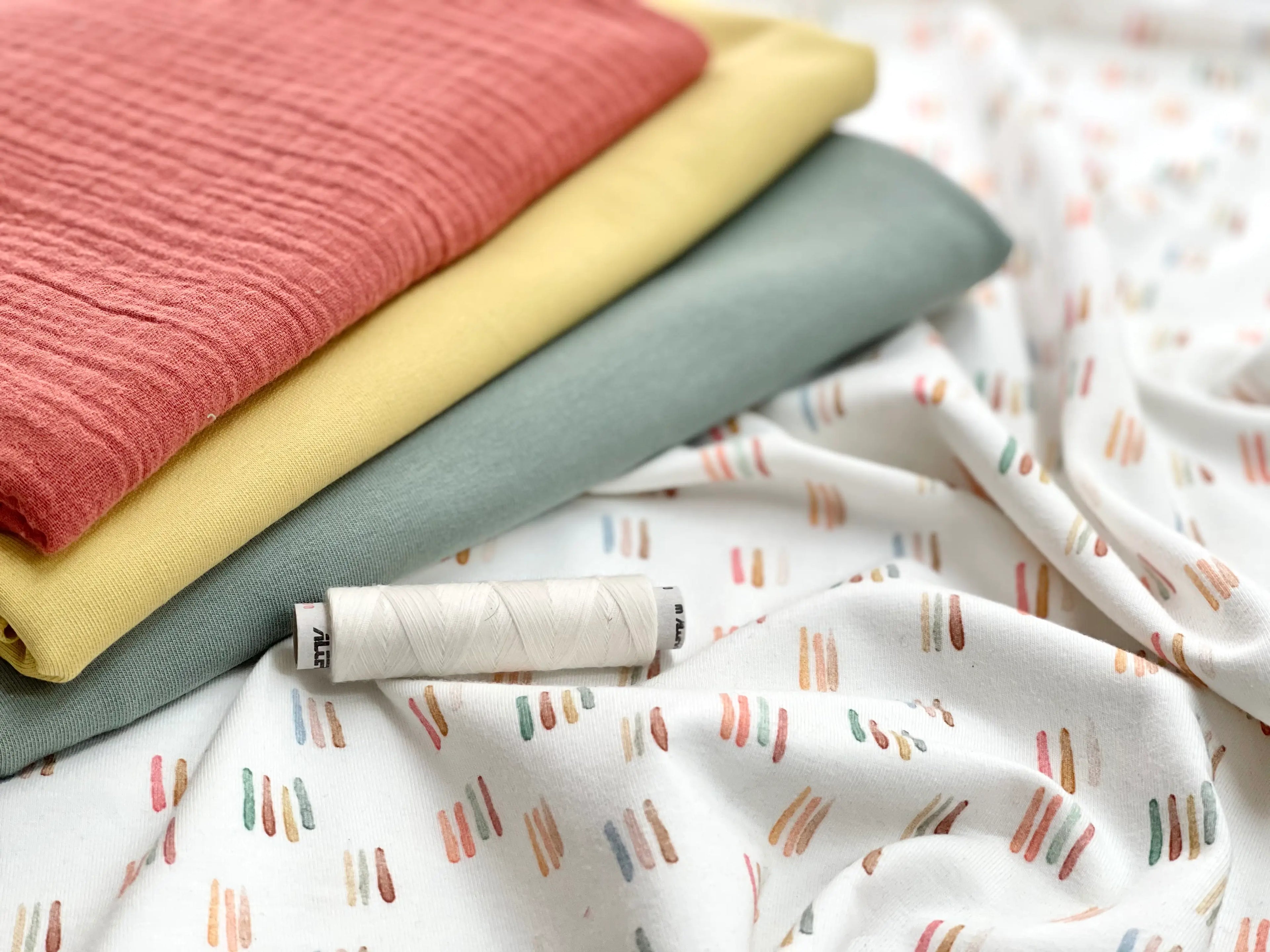 Bio Jersey bunte Aquarell Streifen