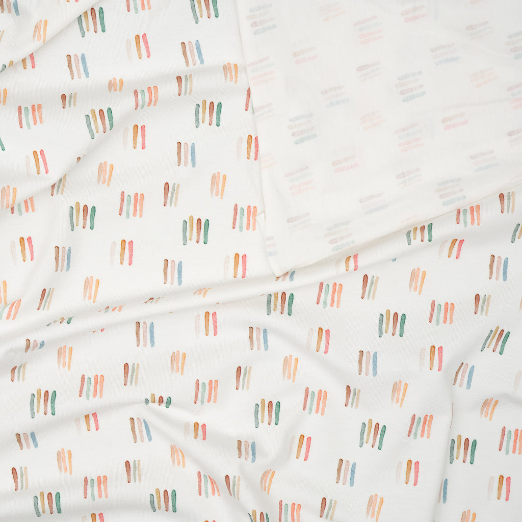 Bio Jersey Bunte Aquarell Streifen