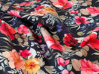 Bio Jersey bunte Blumen schwarz