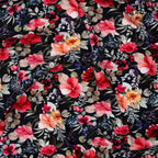 Bio Jersey Bunte Blumen Schwarz | Stoffwerk