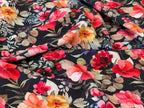 Bio Jersey bunte Blumen schwarz