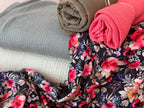 Bio Jersey bunte Blumen schwarz