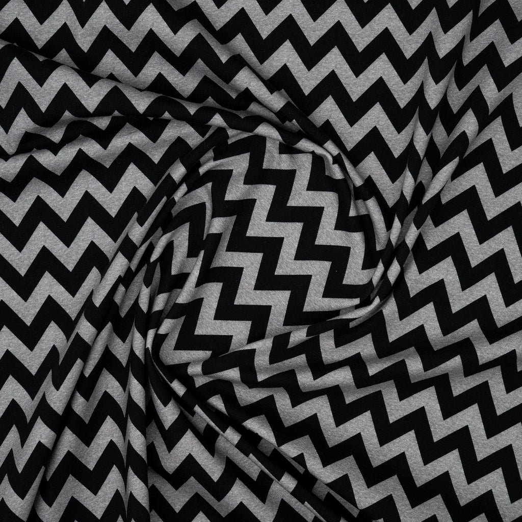 Bio Jersey Chevron Schwarz Grau Meliert