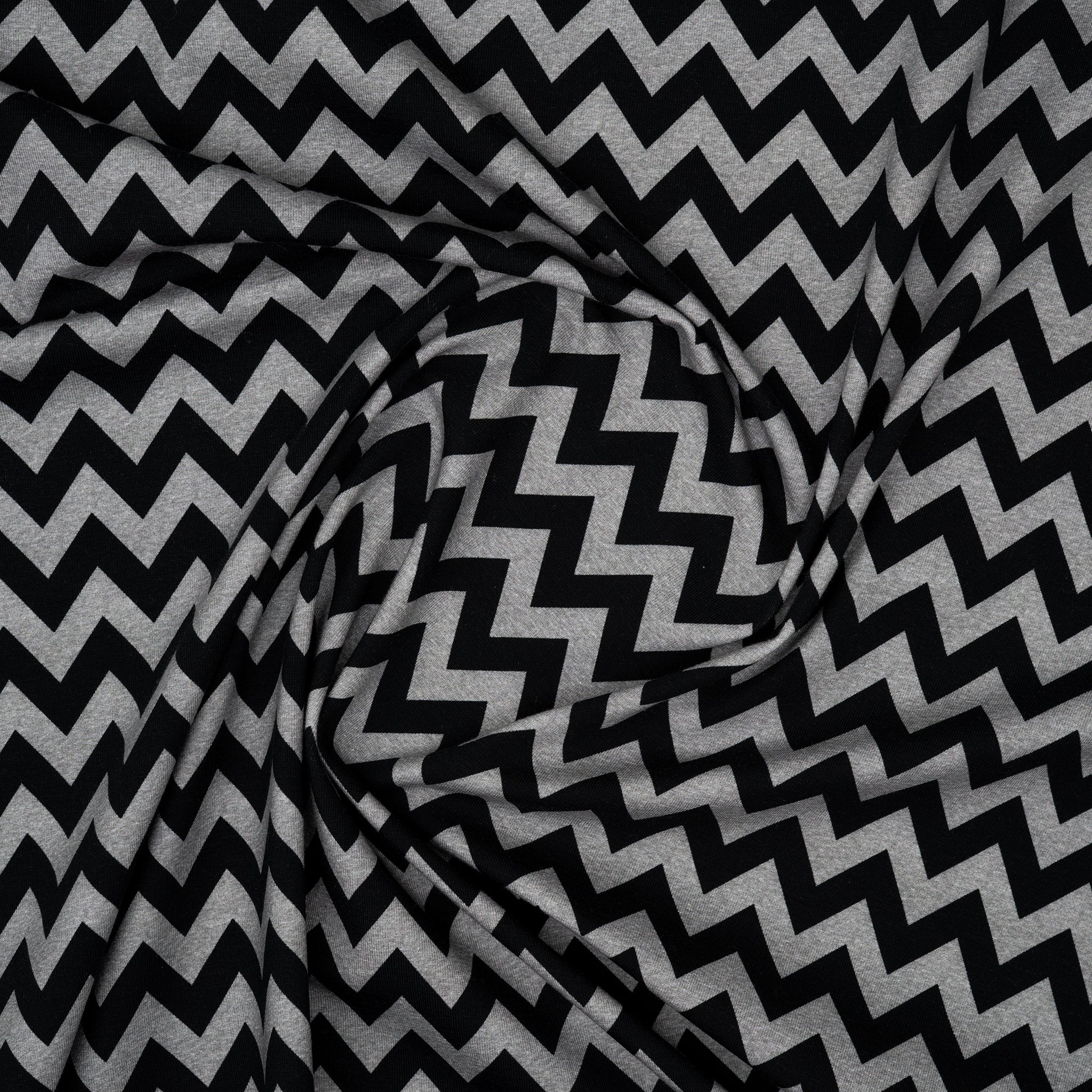 Bio Jersey Chevron Schwarz Grau Meliert