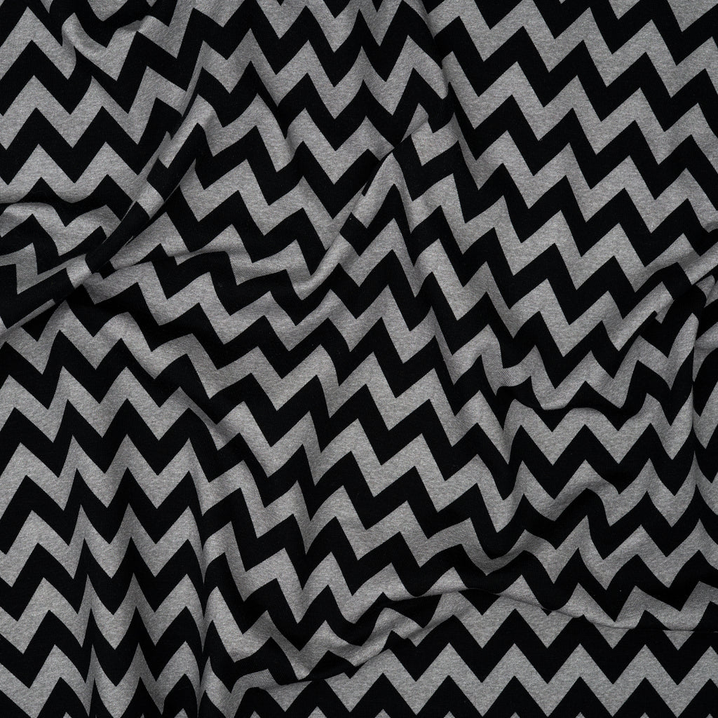 Bio Jersey Chevron Schwarz Grau Meliert