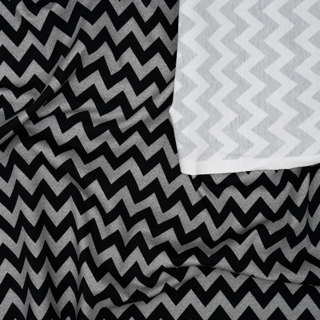 Bio Jersey Chevron Schwarz Grau Meliert