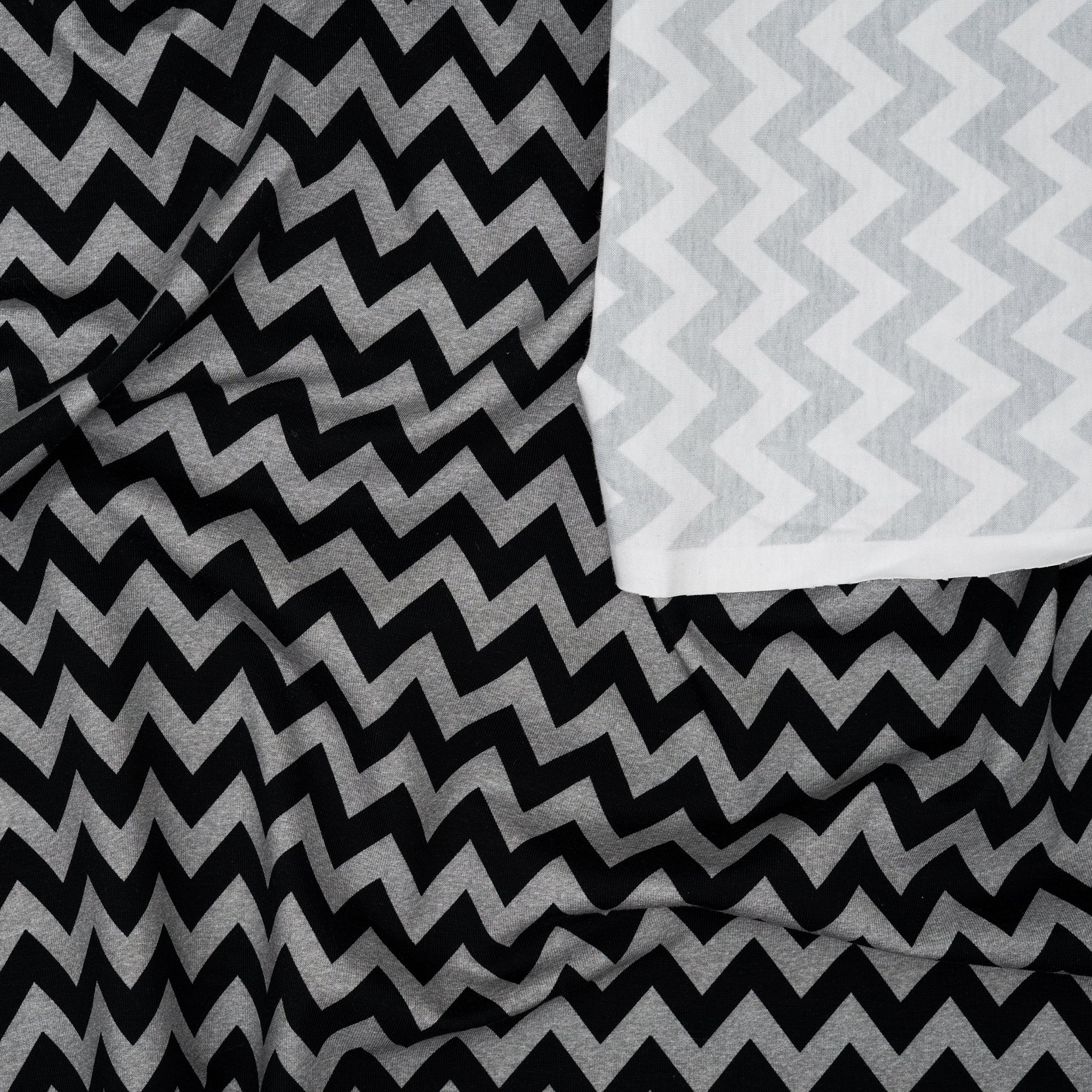 Bio Jersey Chevron Schwarz Grau Meliert