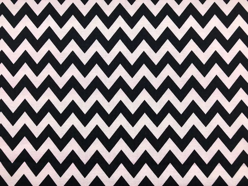Bio Jersey Chevron schwarz weiß