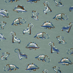 Bio Jersey Die Dinos Braun Blau Weiß | Stoffwerk