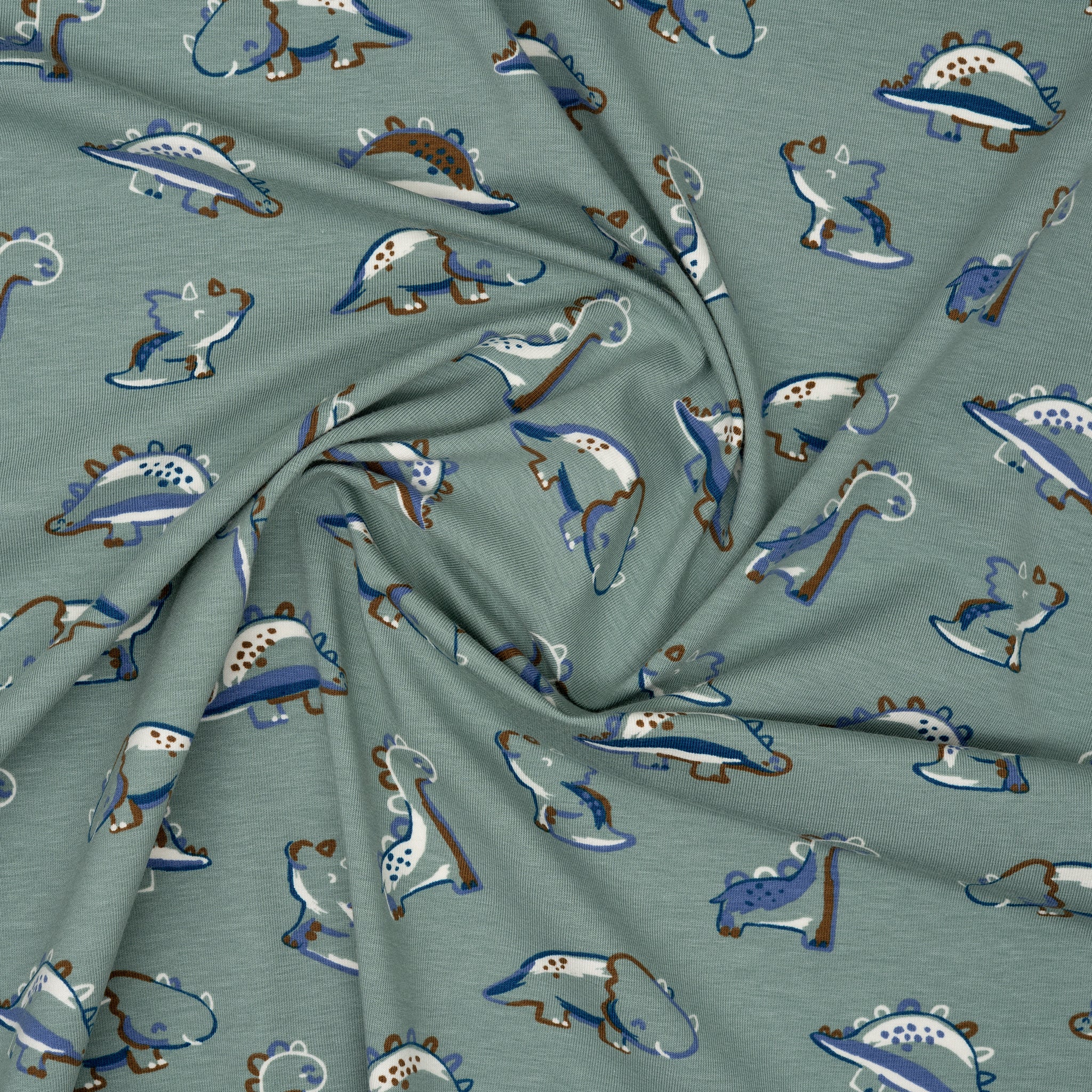 Bio Jersey Die Dinos Braun Blau Weiß | Stoffwerk