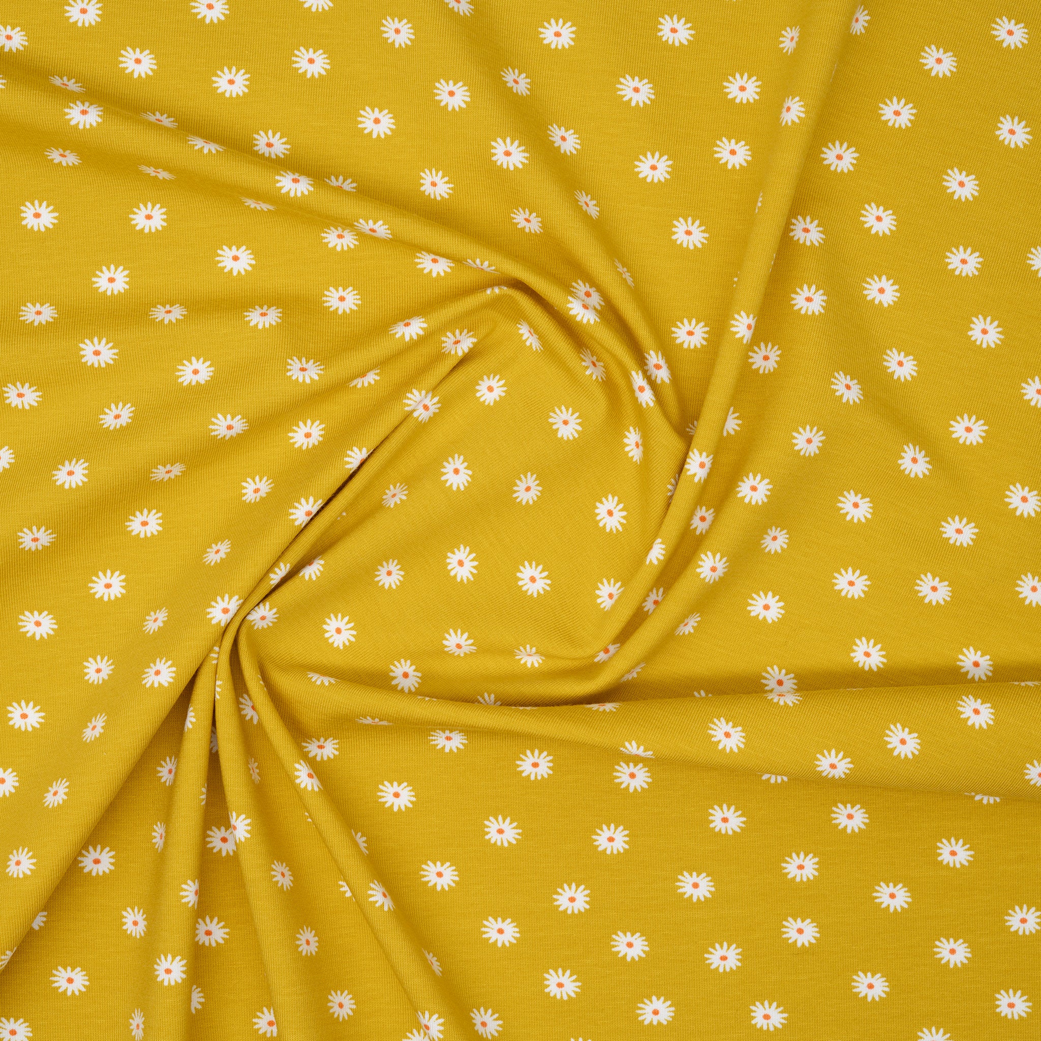 Bio Jersey Gänseblümchen Gelb | Stoffwerk