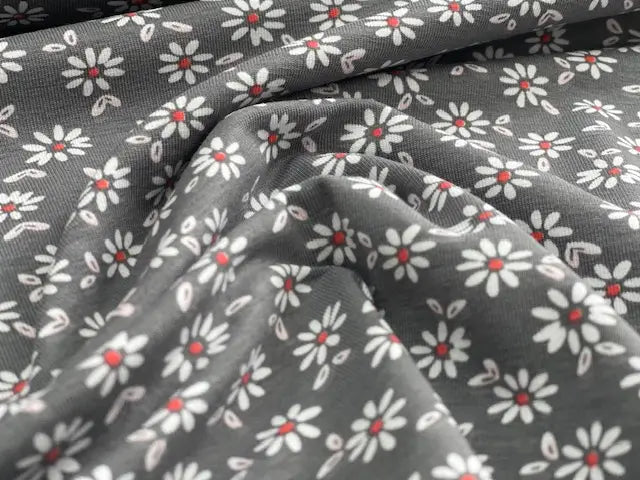 Bio Jersey Gänseblümchen Mit Blätter | Stoffwerk