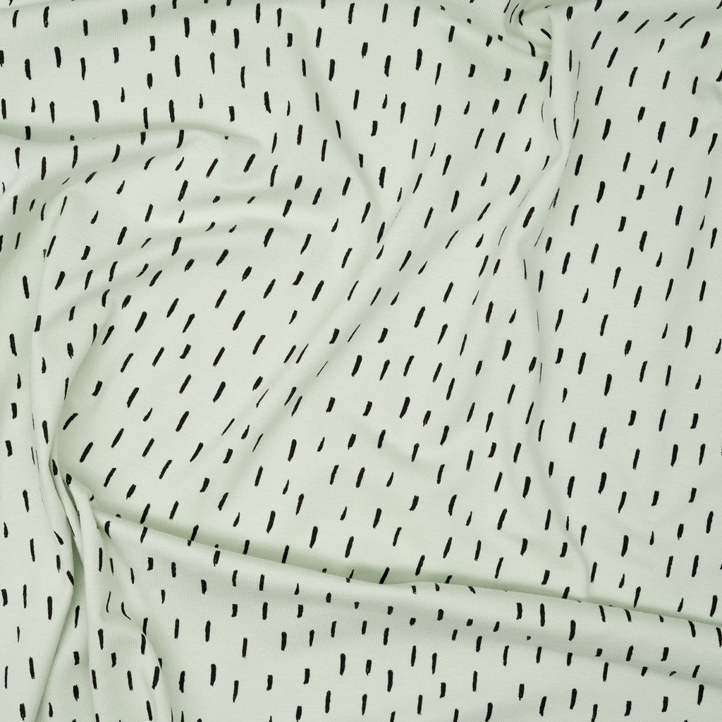 Bio Jersey Hellmint Mit Schwarzen Kleinen Streifen