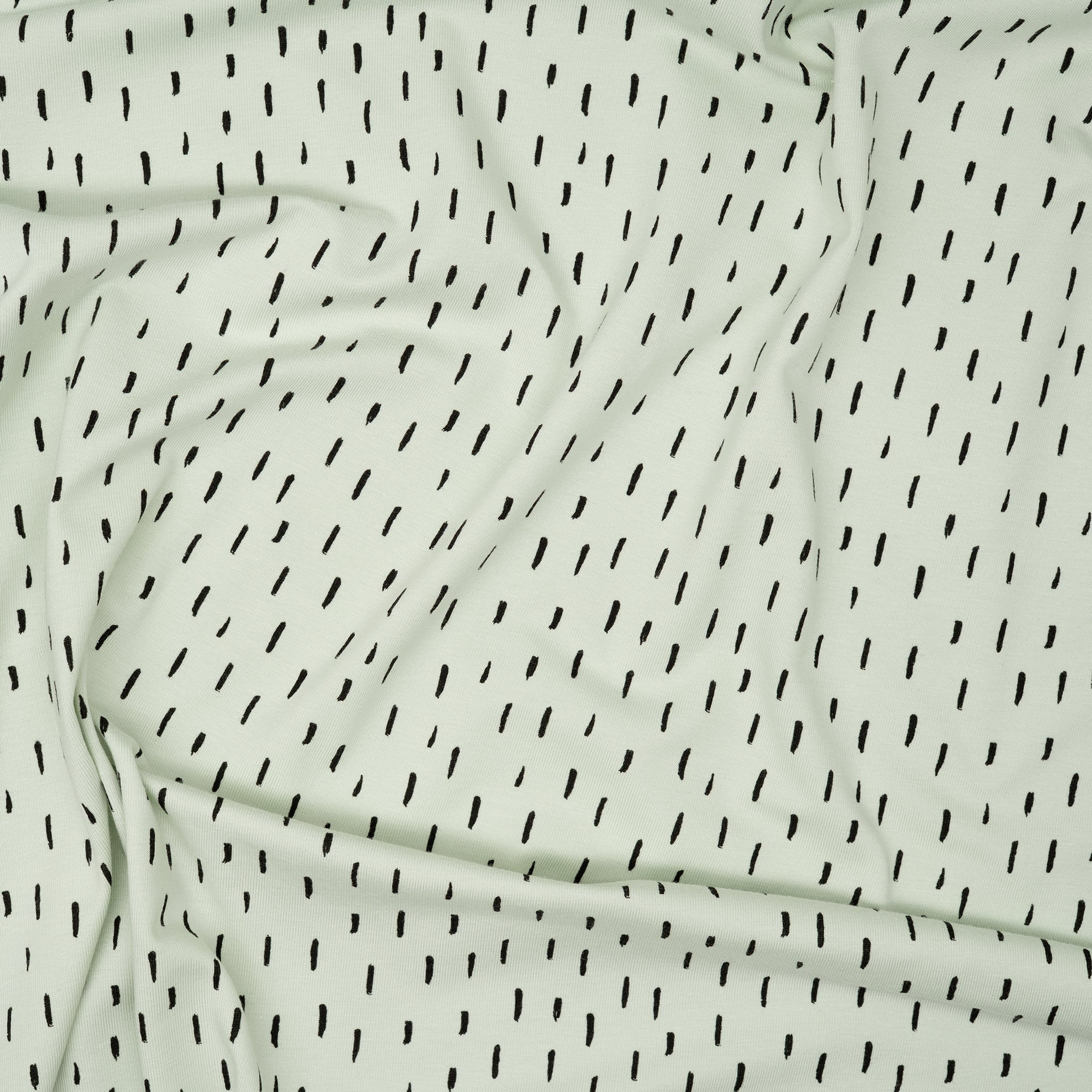 Bio Jersey Hellmint Mit Schwarzen Kleinen Streifen