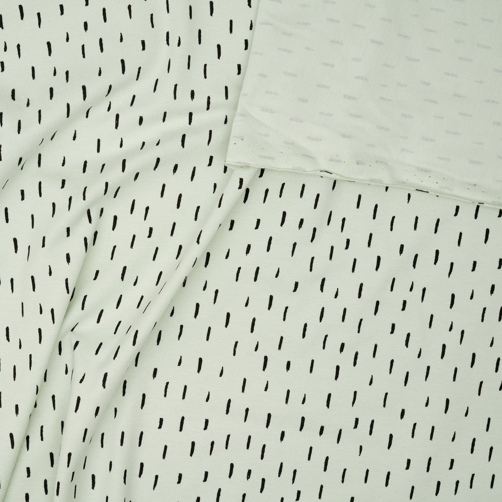 Bio Jersey Hellmint Mit Schwarzen Kleinen Streifen