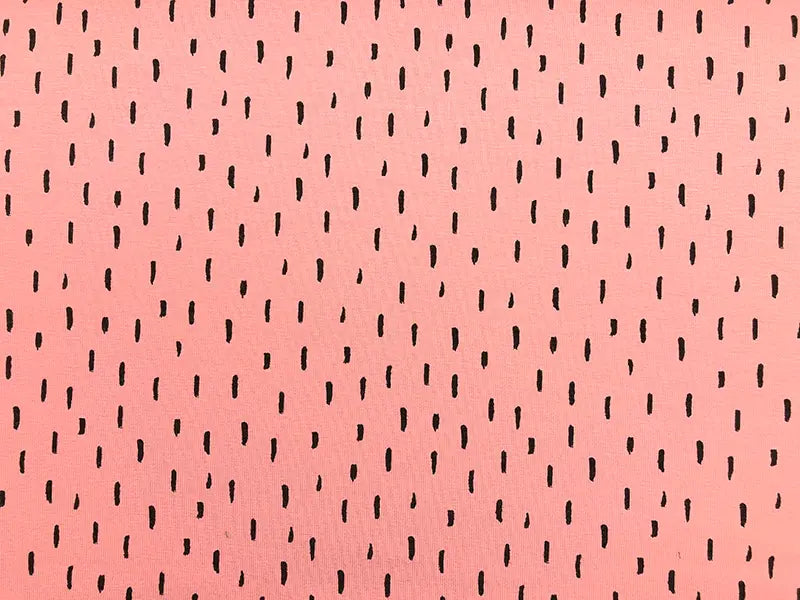 Bio Jersey hellpink mit schwarzen kleinen Streifen