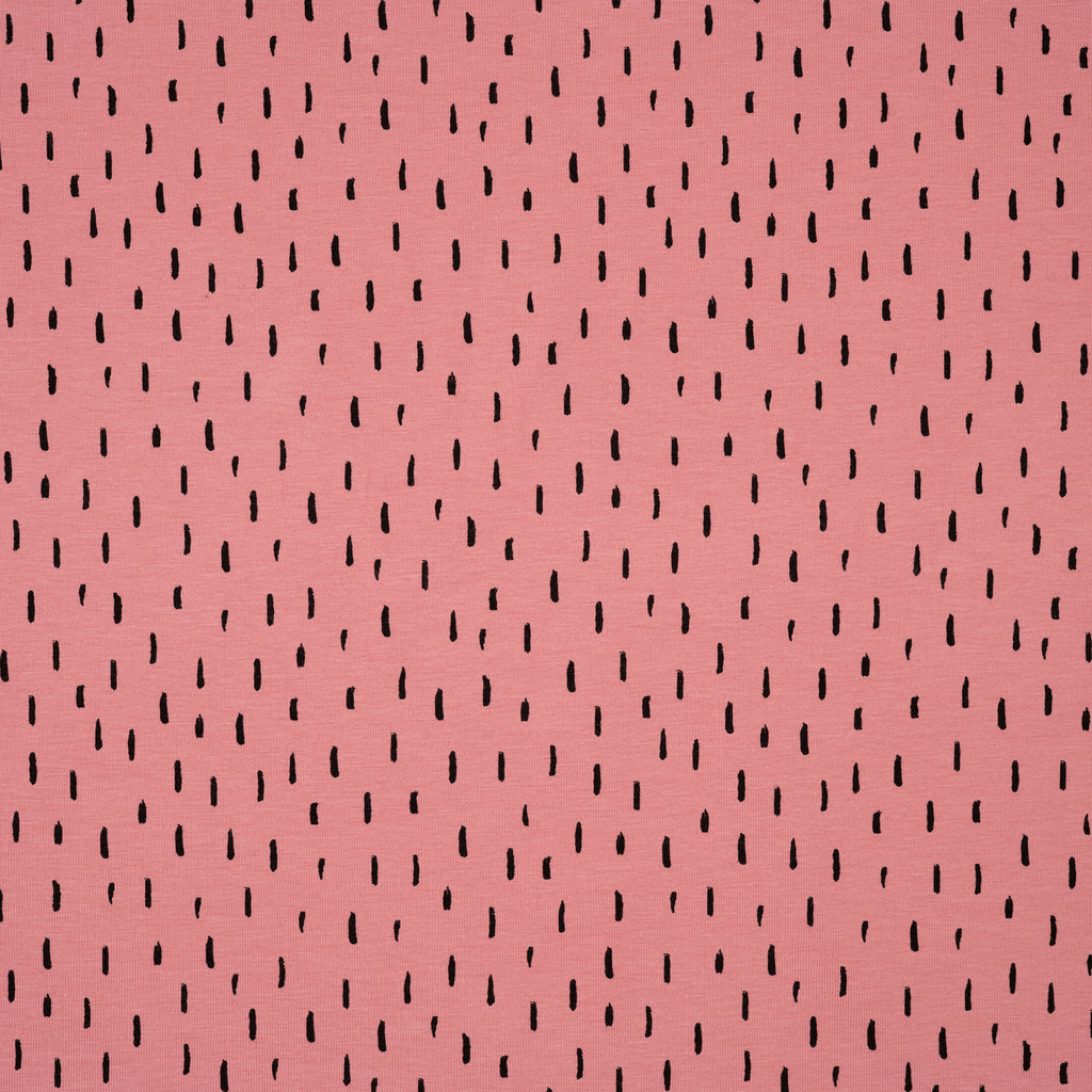 Bio Jersey Hellpink Mit Schwarzen Kleinen Streifen
