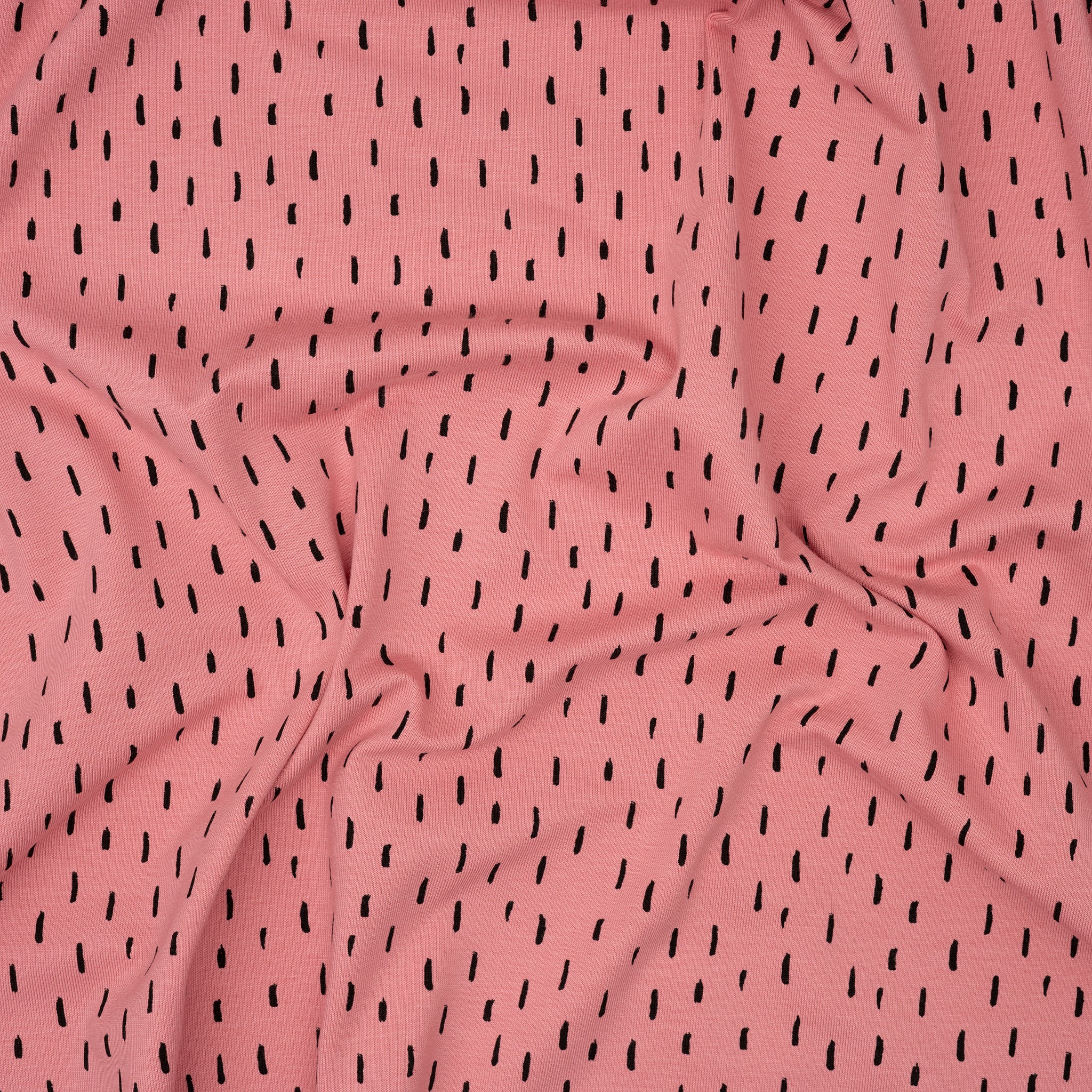 Bio Jersey Hellpink Mit Schwarzen Kleinen Streifen