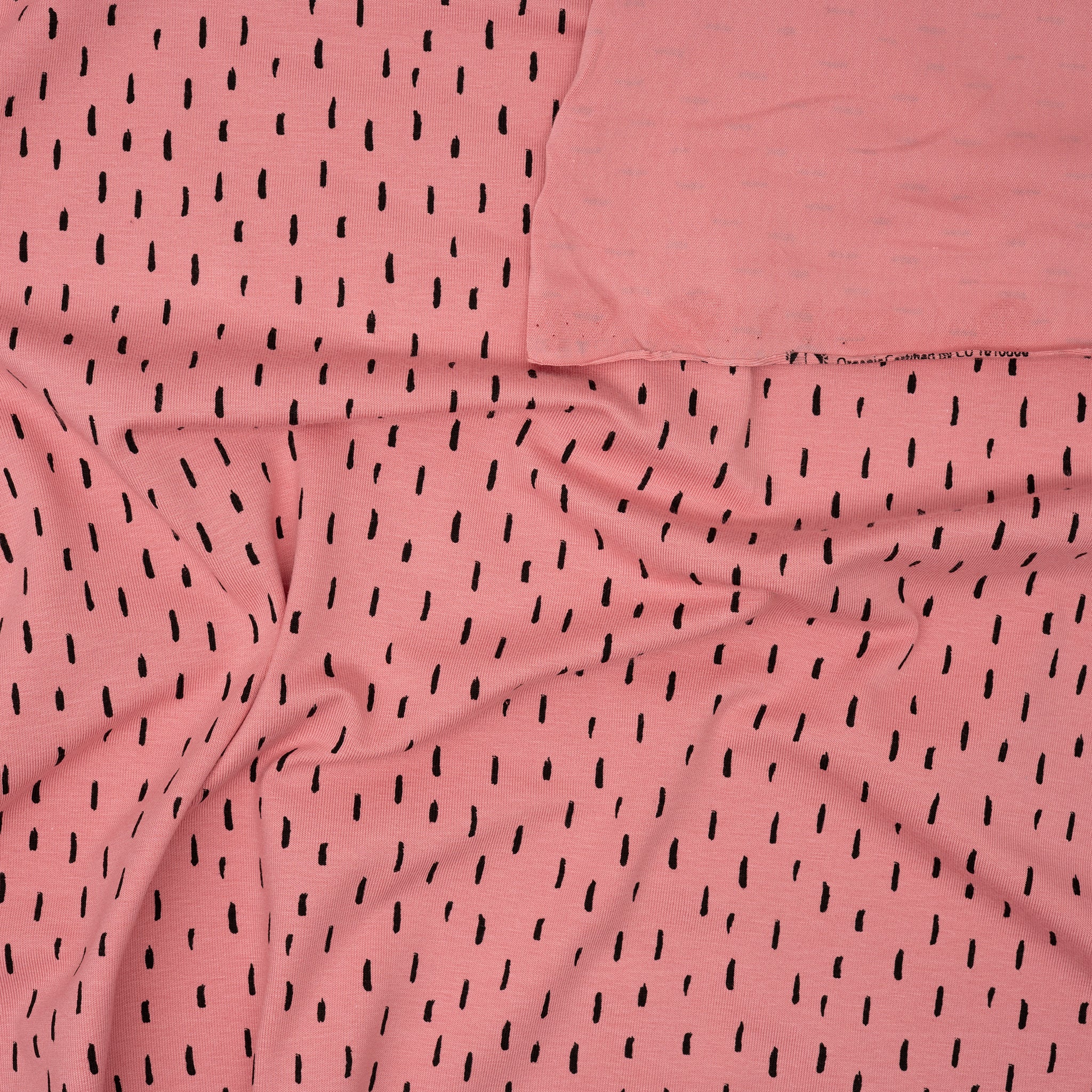 Bio Jersey Hellpink Mit Schwarzen Kleinen Streifen